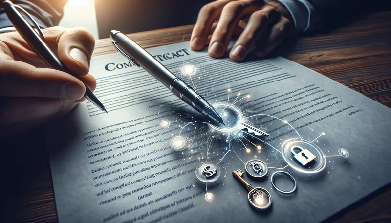 les clés pour bien rédiger un contrat commercial - AI generated illustration