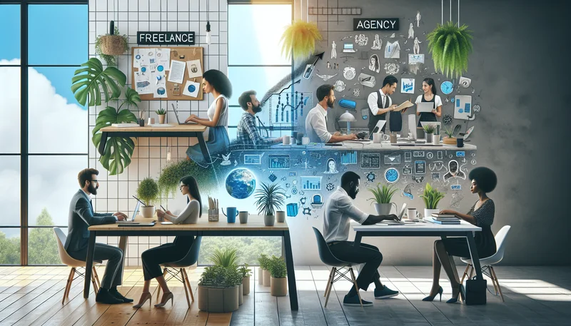 De freelance à agence : comment structurer sa croissance - AI generated illustration