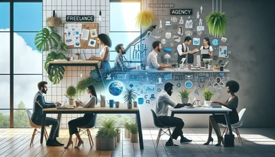 De freelance à agence : comment structurer sa croissance - AI generated illustration